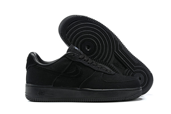 Women's Air Force 1 Low Top Black Shoes 073